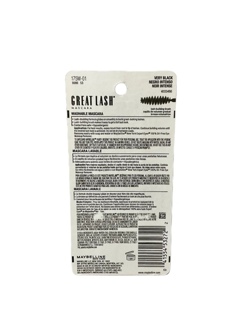 Maybelline New York Great Lash Mascara 101 Very Black